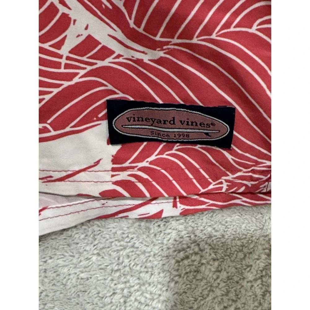 Vineyard Vines Swim Trunks‎ Shorts Mens XL Mesh Lined Sail Boats Pockets Pink